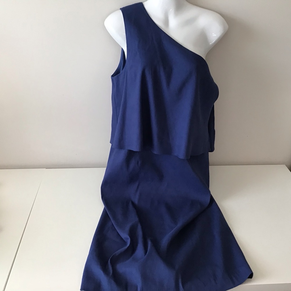 Dress 12 NWT $159 tag Ocean Blue One Shoulder Antonio M - Picture 3 of 10